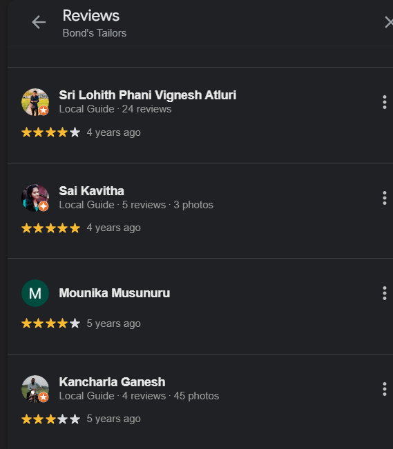 Customer review 5 - Bonds Tailors