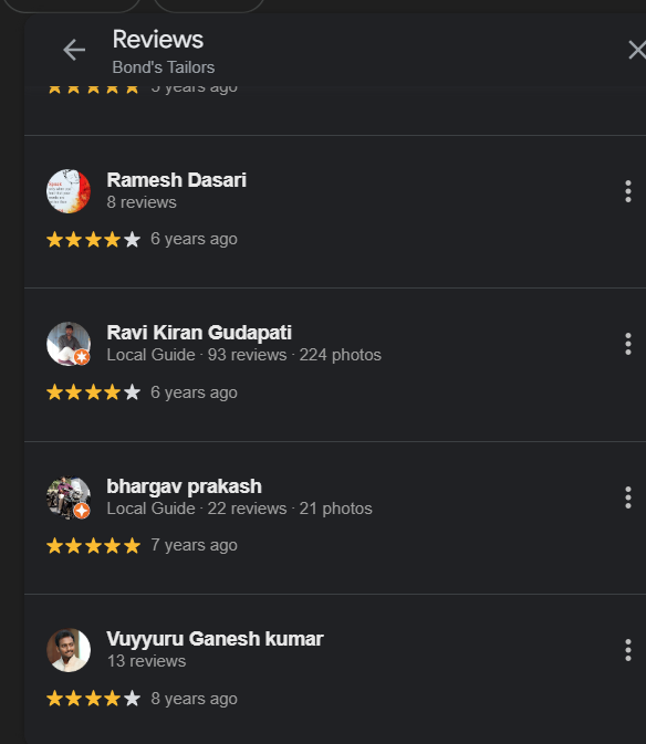 Customer review 7 - Bonds Tailors